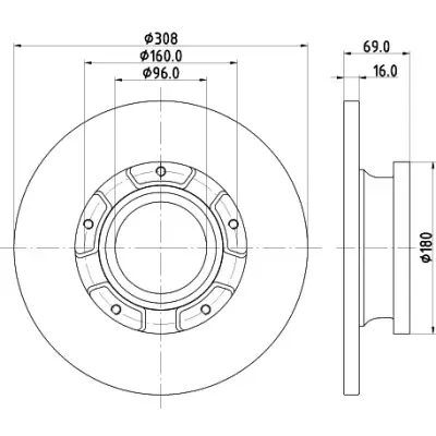 Artesanal Disco de freno HELLA 8DD 355 126-591
